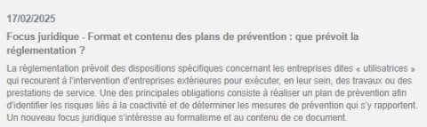 Focus sur les plans de prévention